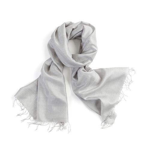 Soft Grey Silk Scarf - Afghanistan